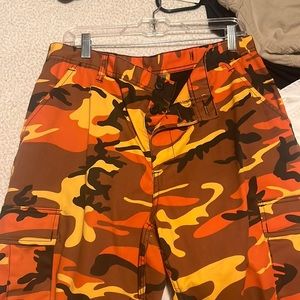 Orange Camo Cargo Pants